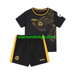 Camisola Wolverhampton Wanderers Criança Equipamento Segundo 2024-2025 Manga Curta